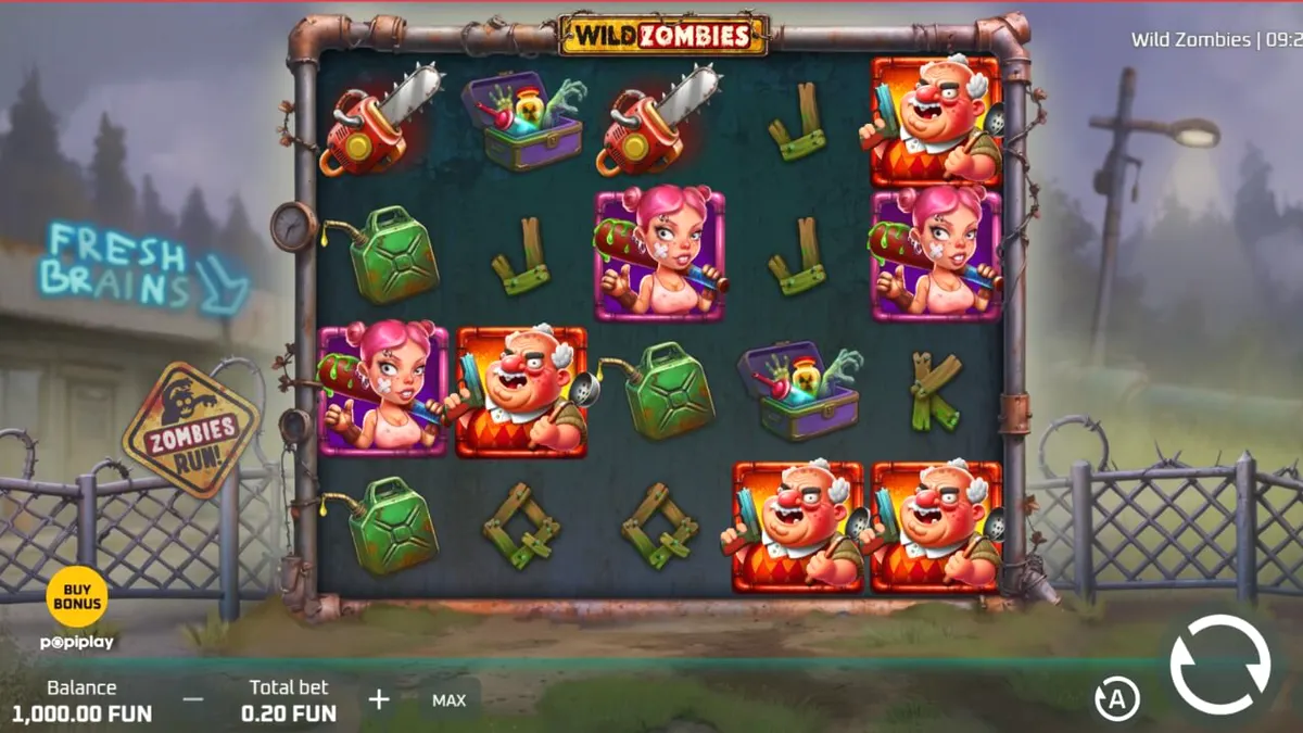 Tampilan antarmuka slot Wild Zombies di layar smartphone